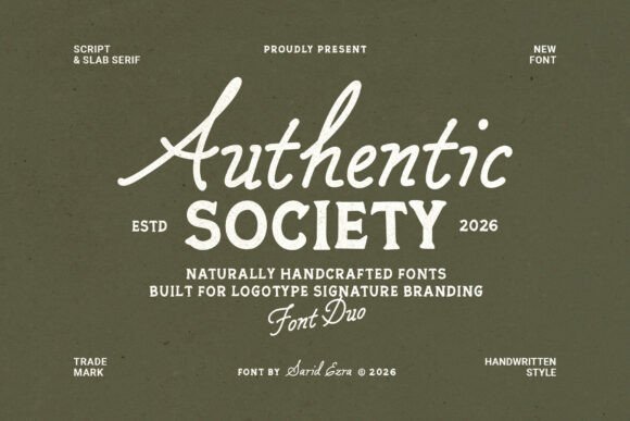 Authentic Society: A Handmade Font Duo for Modern Digital Branding
