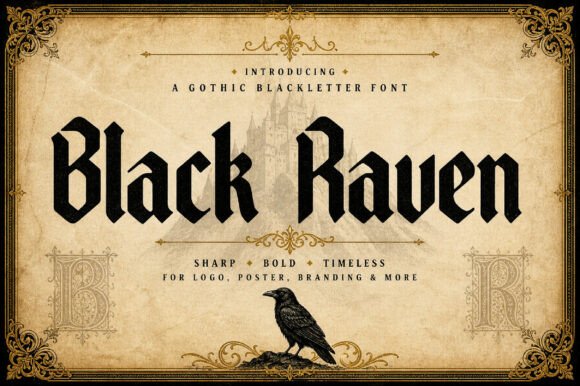 Black Raven Typeface: Gothic Blackletter for Bold Campaign Design