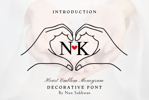 Heart Emblem Monogram: A Decorative Typeface for Elegant Digital Branding