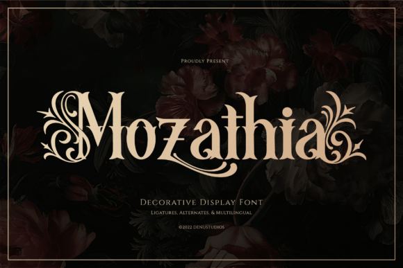 Mozathia Blackletter Typeface for Dark Romance Branding