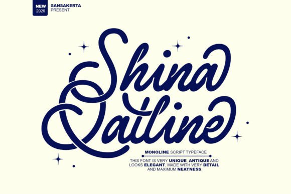 Shina Qatline: An Elegant Monoline Script Font for Editorial Design