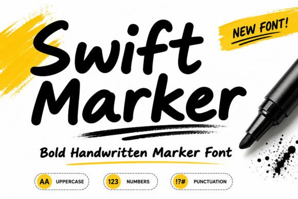 Swift Marker Font Review: A Bold Handwritten Typeface for Editorial Design