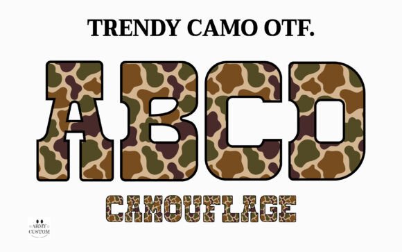 Trendy Camo Typeface: A Bold Display Font for Editorial Design