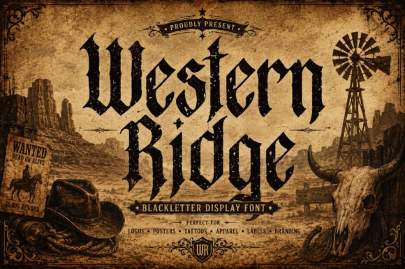 Western Ridge Typeface for Rugged Brand Identity Projects