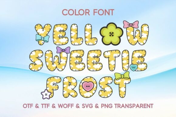 Yellow Sweetie Frost Typeface for Cute Brand Identity Projects